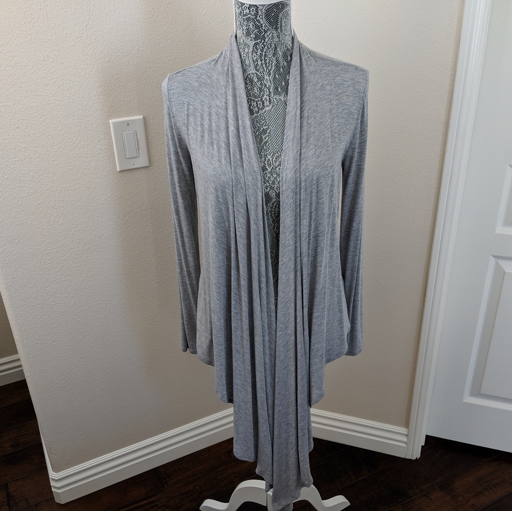 Joan Vass Draped Open-Front Cardigan